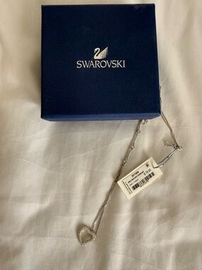 Swarovski Blue Box with Silver Heart Pendant Necklace